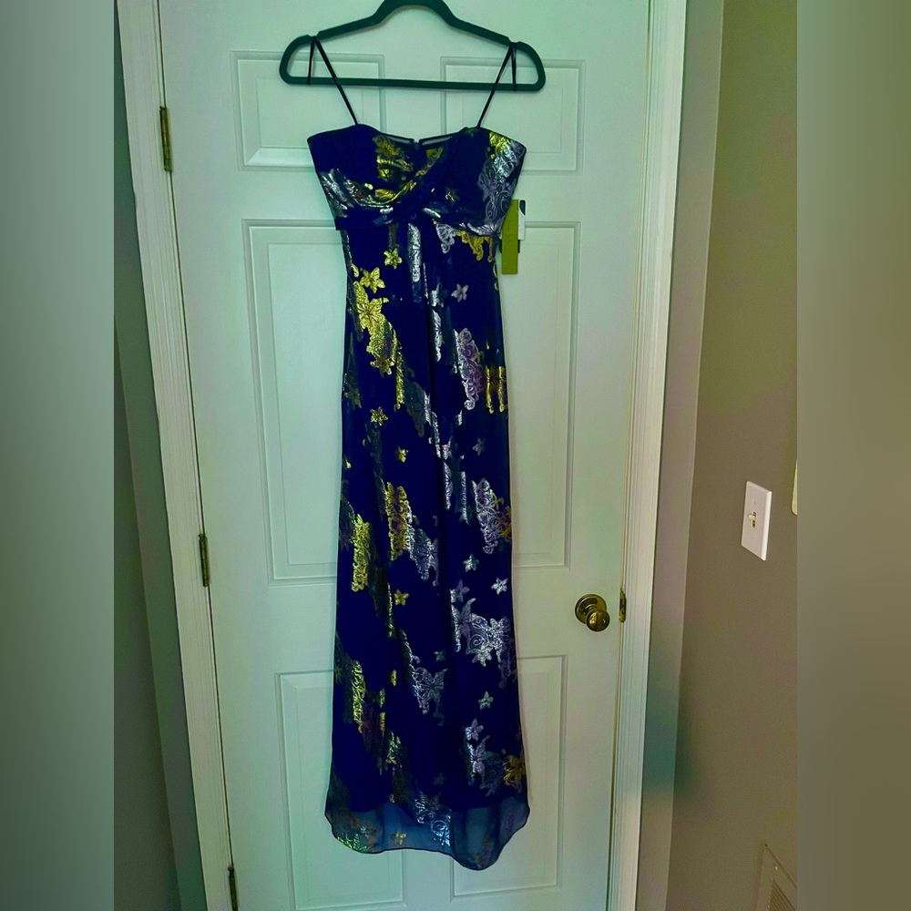 Nicole Miller Blue Strapless Gown size 4